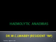 hemolytic anemoa