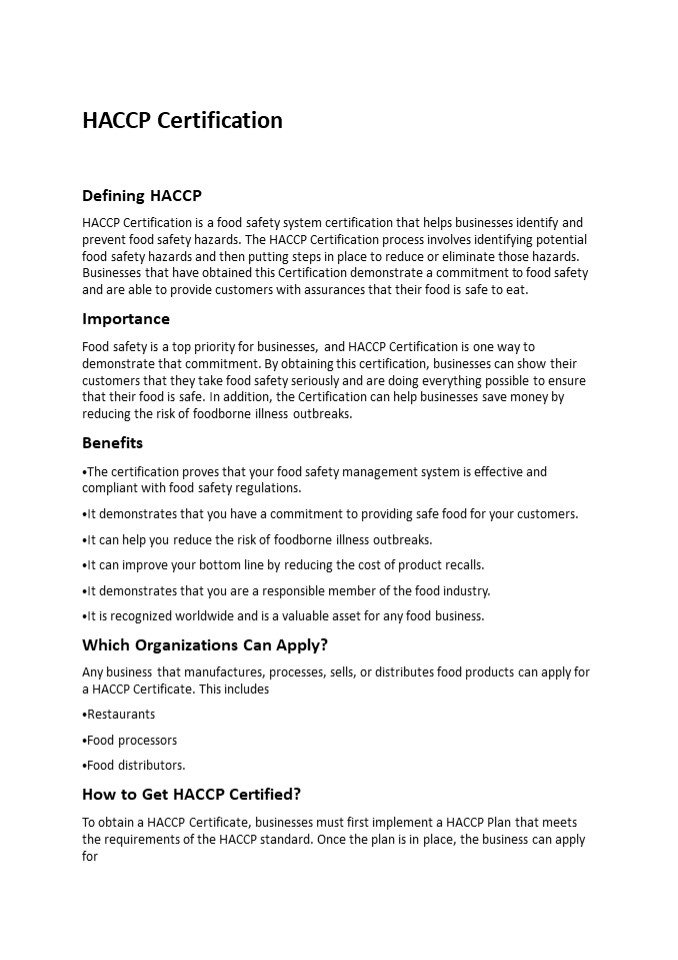 haccp certification bahrain