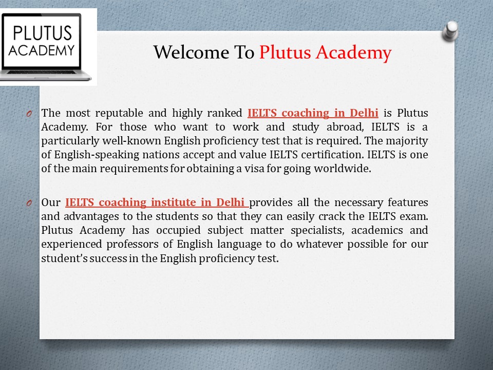 Plutus Academy - Best IELTS Coaching in Delhi