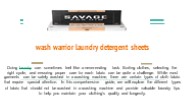 clothes washer detergent sheets