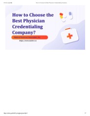 How to Choose the Best Physician Credentialing Company?