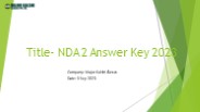 NDA 2 Answer Key 2023