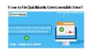 How to Fix QuickBooks Unrecoverable Error?