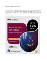 Big Data Hadoop Online Training