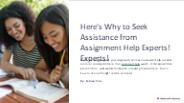 Here's Why to Seek Assistance from Assignment Help Experts!