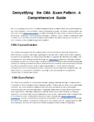 What are the exam formats for the CMA course?