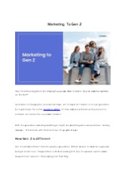 Marketing to Gen Z