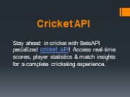 Cricket API