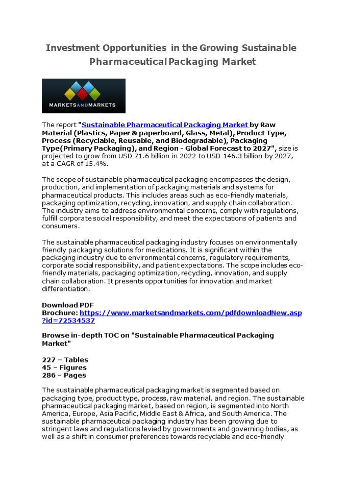 Pharma Supply Chain Sustainability: Packaging Focus