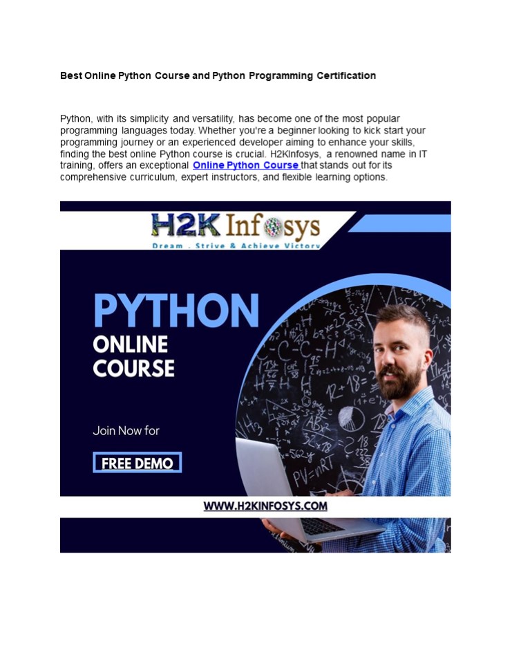 Best Online Python Course and Python Programming Certification