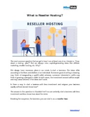 What is Reseller Hosting