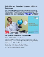 Unlocking the Potential: Pursuing MBBS in Uzbekistan