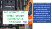 The Ultimate Well Water System Maintenance Checklist