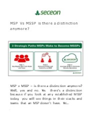 MSP Vs MSSP is there a distinction anymore
