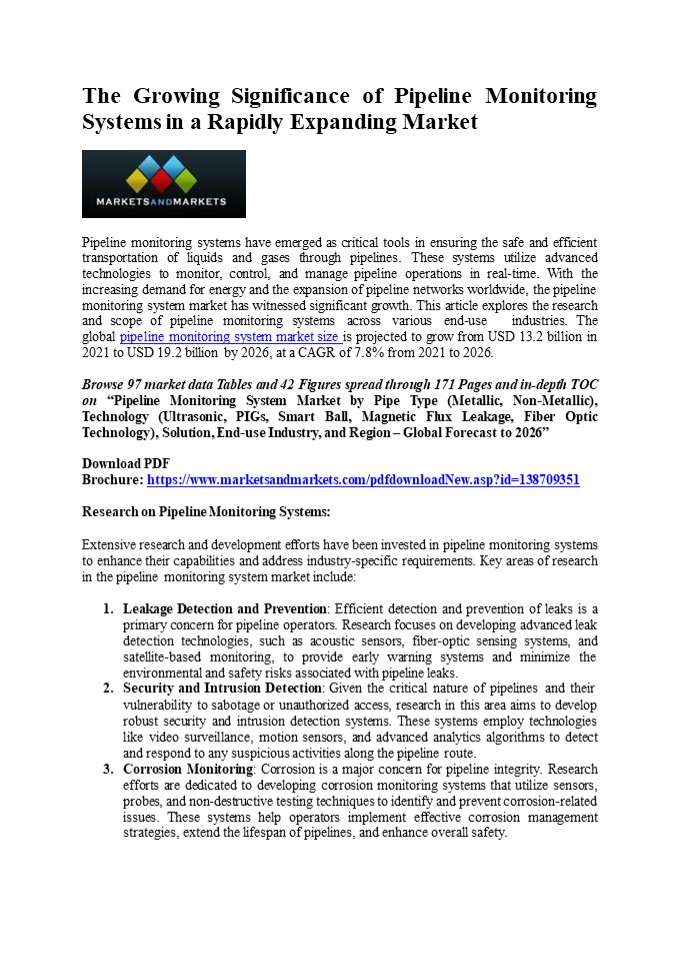 Sustainability and Pipeline Monitoring: Shaping the Market Landscape