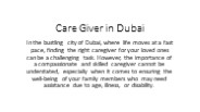 Care Giver in Dubai