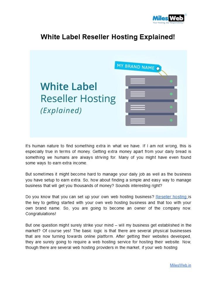 White Label Reseller Hosting Explained