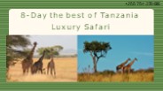 8-Day the best of Tanzania Luxury Safari
