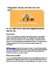 Integrated Goods and Service Tax (IGST)