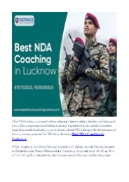 Best NDA Coaching in Lucknow