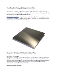The Benefits of Using 304 Stainless Steel Plate