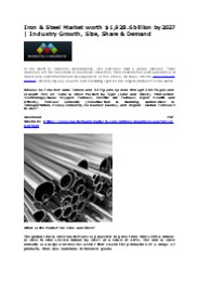 Challenges and Opportunities in Iron & Steel