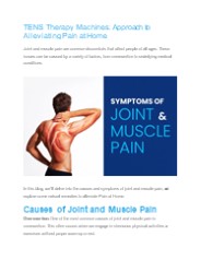 How TENS (Therapy Machines) Alleviating Pain at Home