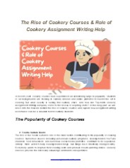 The Rise of Cookery Courses & Role of Cookery Assignment Writing Help