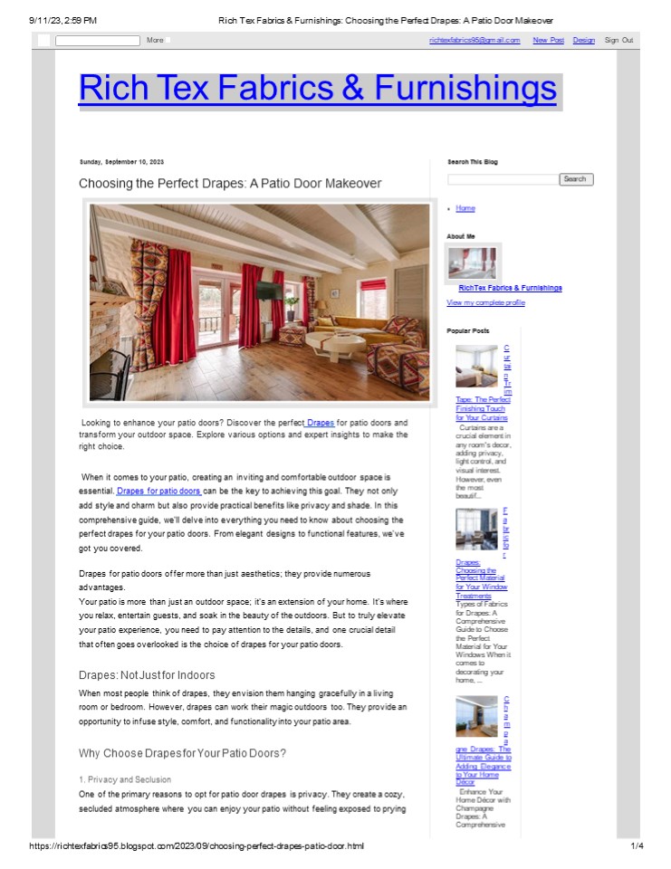 Choosing the Perfect Drapes: A Patio Door Makeover