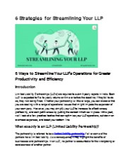 6 Strategies for Streamlining Your LLP