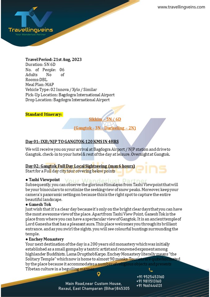 Darjeeling Sikkim Tour Package 5 Night 6 Days - Travelling Veins (1)