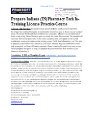 Prepare Indiana (IN) Pharmacy Tech In-Training License Practice Course