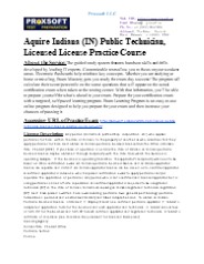 Aquire Indiana (IN) Public Technician, Licensed License Practice Course