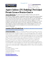 Aquire Indiana (IN) Radiology Provisional Permit License Practice Course
