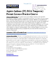 Aquire Indiana (IN) RCA Preceptor License Practice Course