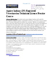 Aquire Indiana (IN) Registered Veterinarian Technician License Practice Course