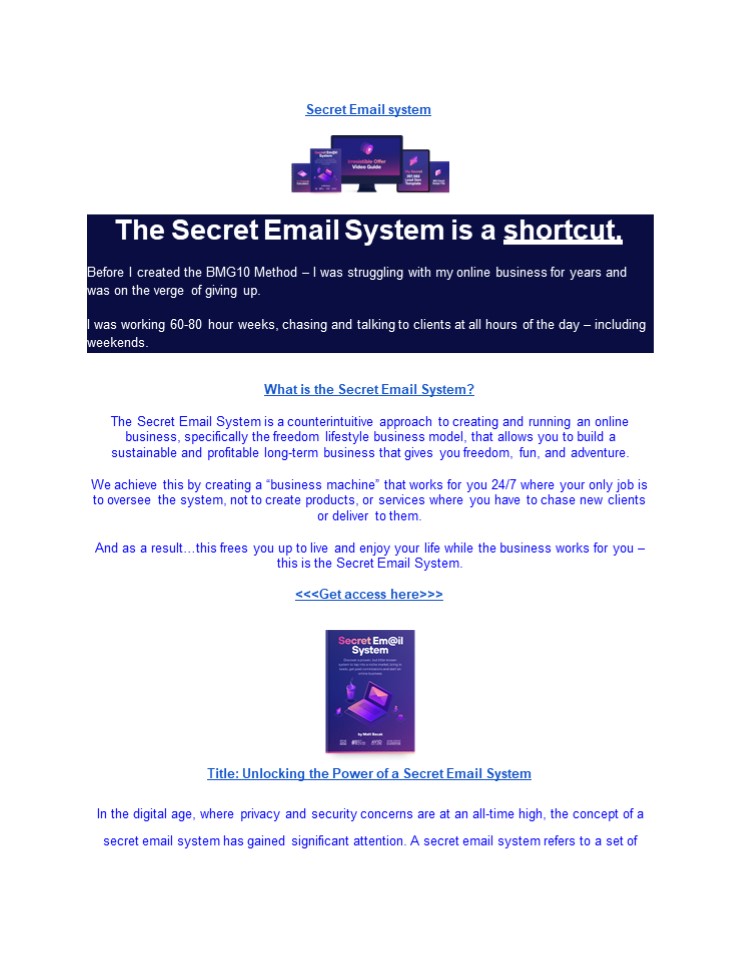 Secret email system