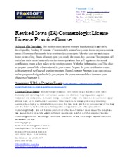 Revised Iowa (IA) Cosmetologist License License Practice Course
