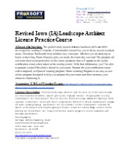 Revised Iowa (IA) Landscape Architect License Practice Course