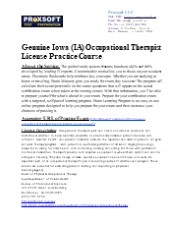 Genuine Iowa (IA) Occupational Therapist License Practice Course