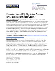 Genuine Iowa (IA) Physician Assistant (PA) License Practice Course