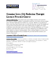 Genuine Iowa (IA) Radiation Therapist License Practice Course