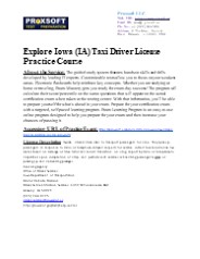Explore Iowa (IA) Taxi Driver License Practice Course