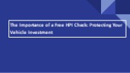 Free HPI Check - The Auto Experts
