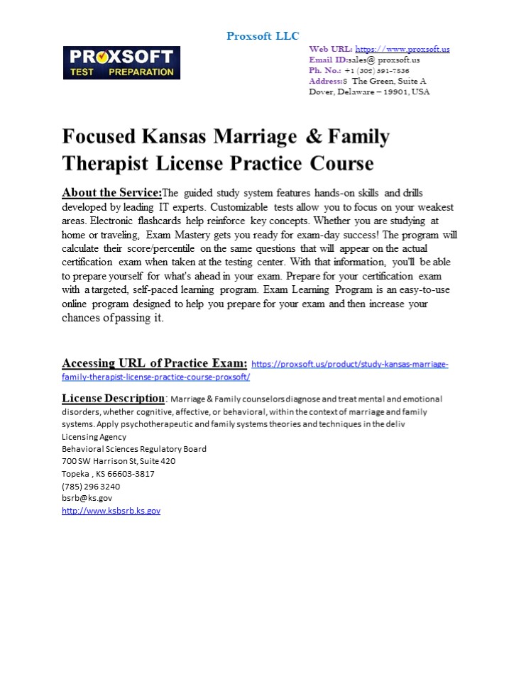 Focused Kansas Marriage & Family Therapist License Practice Course (1)