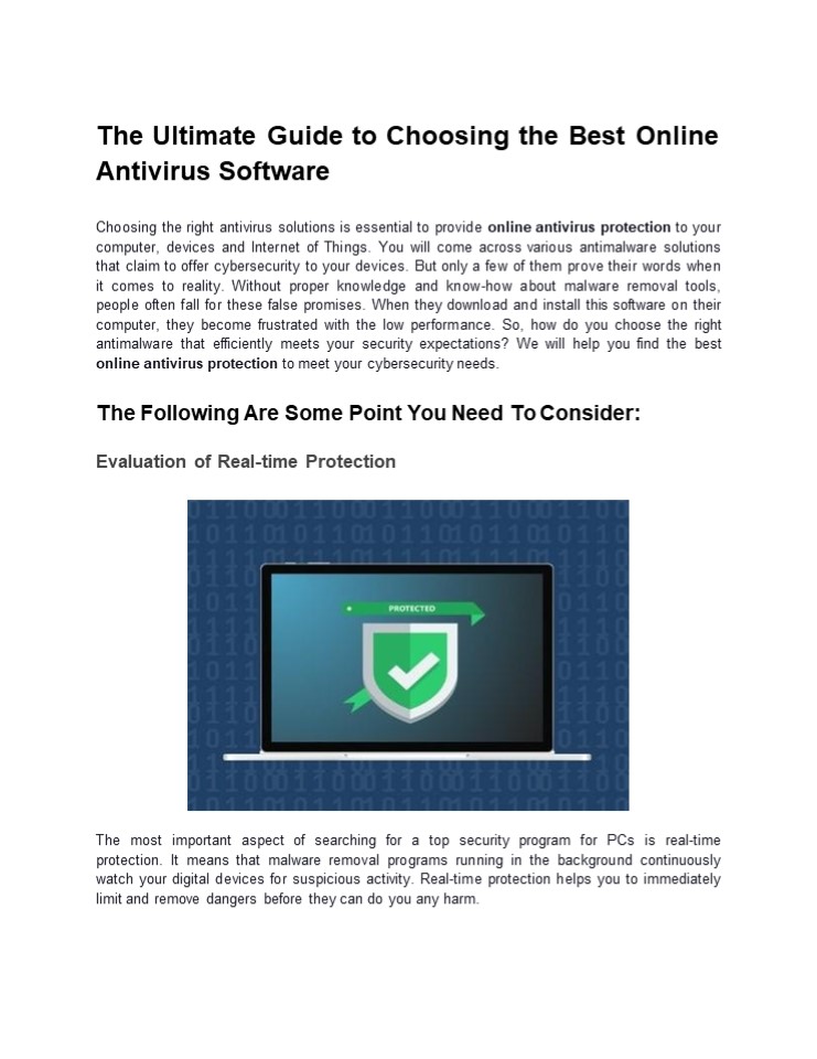 The Ultimate Guide to Choosing the Best Online Antivirus Software