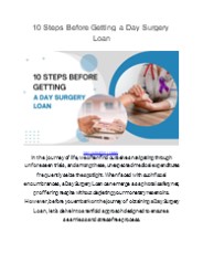 10 Steps Before Getting a Day Surgery Loan