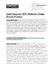 Study Kentucky (KY) Podiatrist License Practice Course