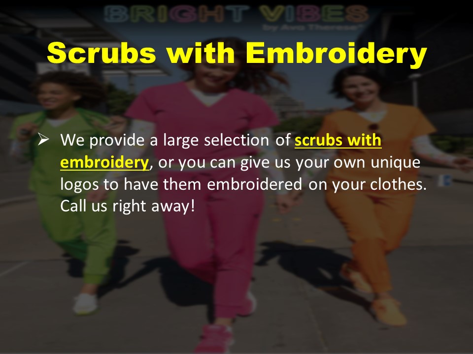 Scrubs with Embroidery