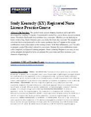 Study Kentucky (KY) Registered Nurse License Practice Course